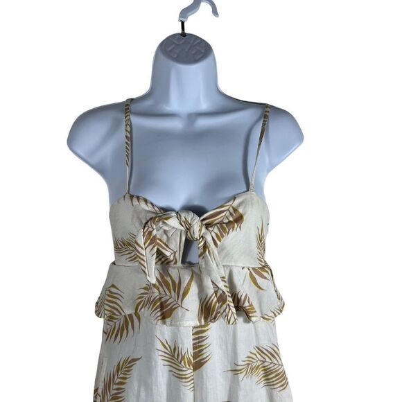 Billabong x Sincerely Jules Twist Flirt Palm Print Tie Front Wide Leg Jumpsuit - Picture 3 of 12